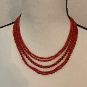 Vintage Wendy Mink multi strand coral necklace!
